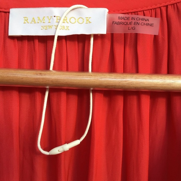 Ramy Brook Lili Tunic Mini Dress Bright Red Size Large - Picture 7 of 14